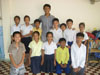 Teacher Thavet with his Primary 2 class (Grades 4-6)