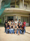In front of Gems International School. Back row: Phyas, Phin, Sarith, Thavet, Dara, Volake Front row: Ezah, Grace, Jenny, Jan, Lumorng